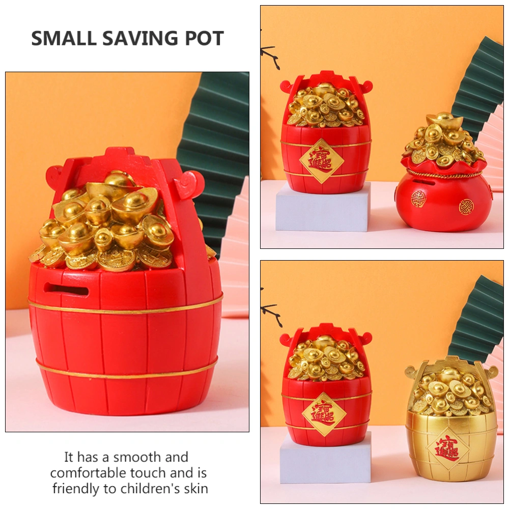 1pc Auspicious Saving Pot Funny Coin Bank Unique Kids Room Resin Ornament