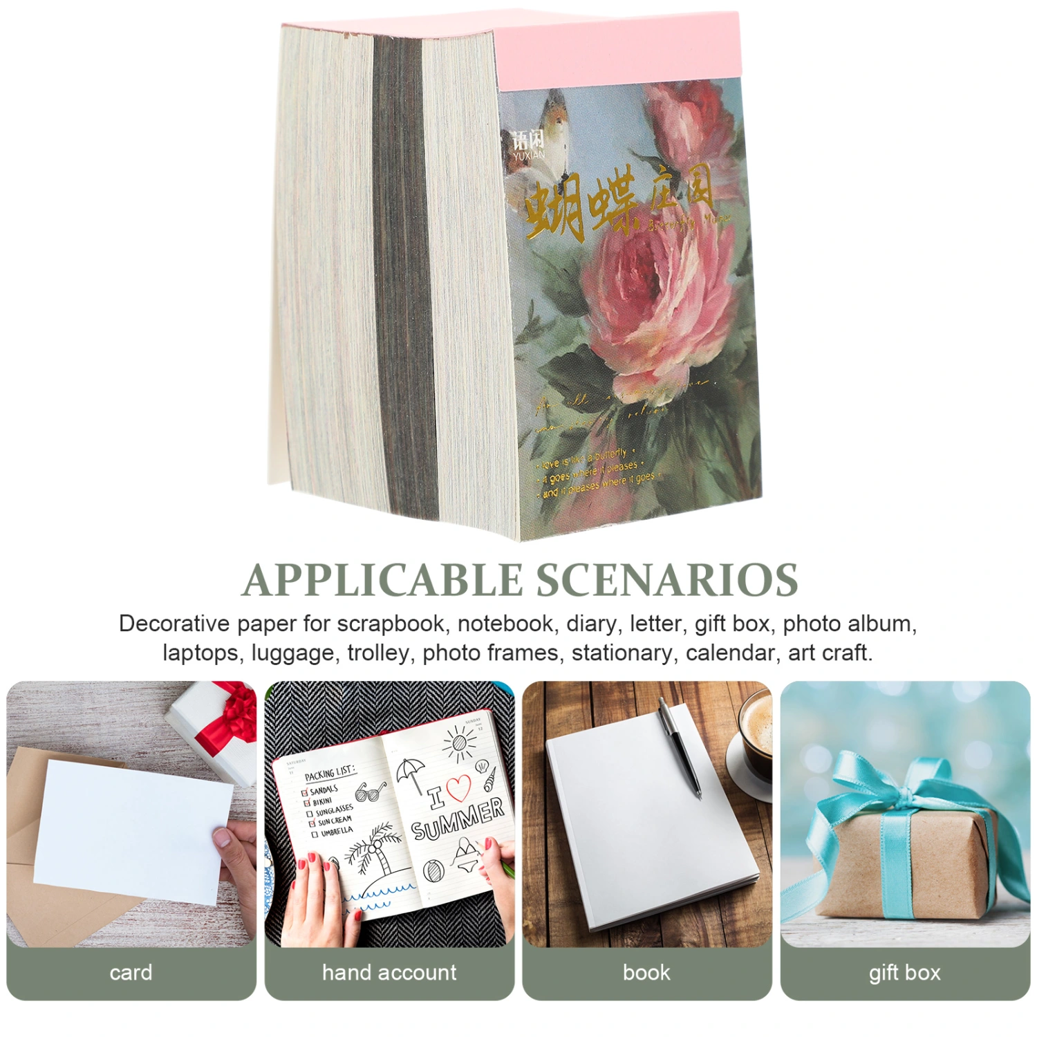 1 Book Vintage Notebooks Decorated Pad Papers Journal Decorative Papers