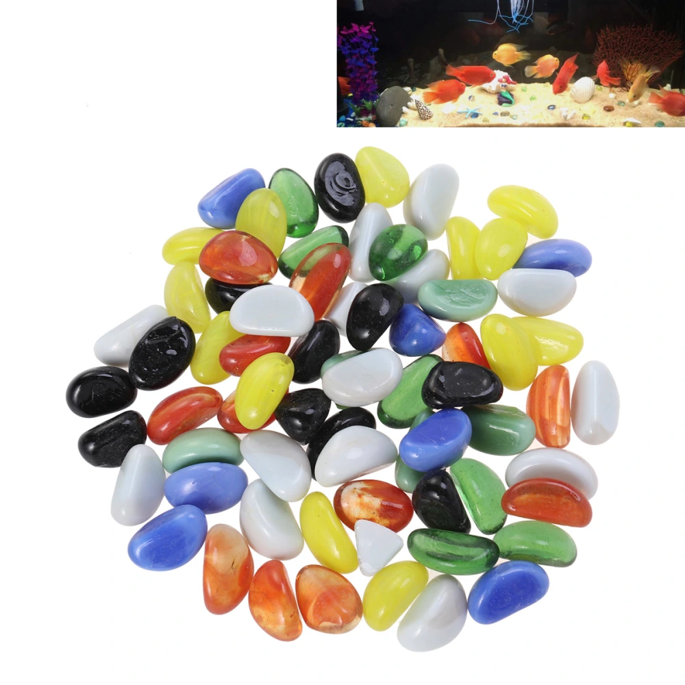 Bags Pebble Crystal Glass Stone Artificial Polished Sand Stone Microlandscape Fish Tank Bottle Decorative Stone (Colorful)