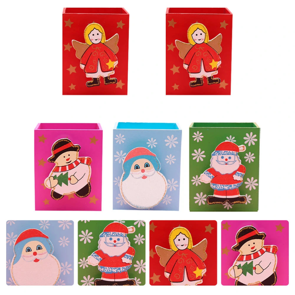 5pcs Xmas Pen Holders Lovely Cartoon Pen Organizers Xmas Gifts (Random Style)