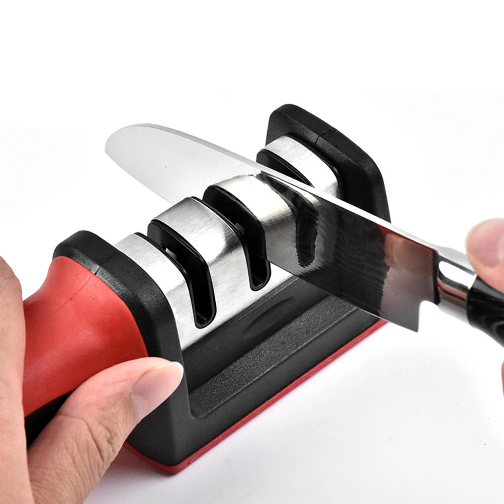Professional Sharpener Hone 3 Stage Manual Sharpener (Red)