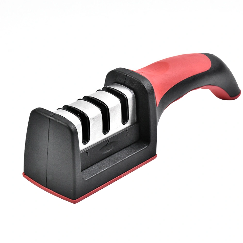 Professional Sharpener Hone 3 Stage Manual Sharpener (Red)