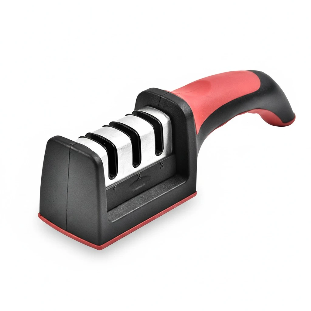 Professional Sharpener Hone 3 Stage Manual Sharpener (Red)