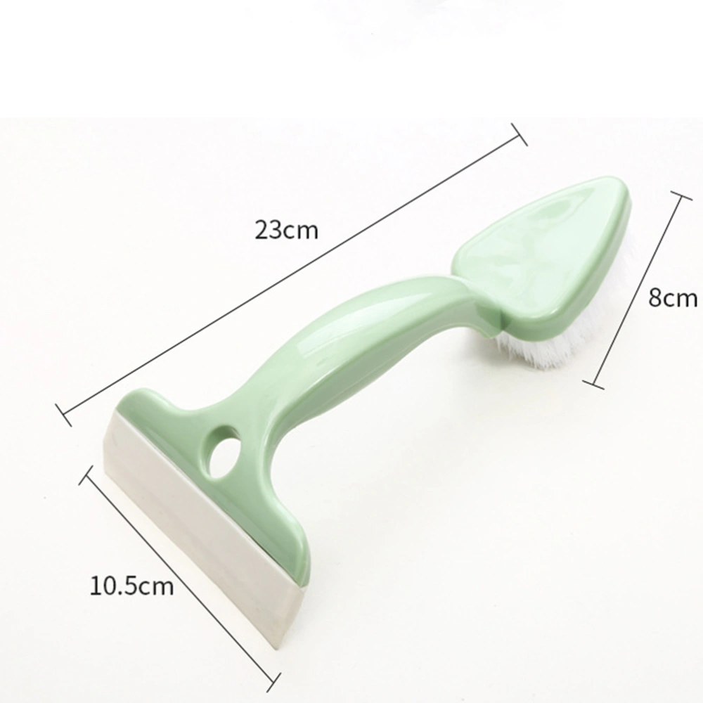 3Pcs Tile Cleaning Brushes Bahroom Floor Brushes Glass Scraper Double-Headed Cleaning Tool (Pink, Blue, Green)