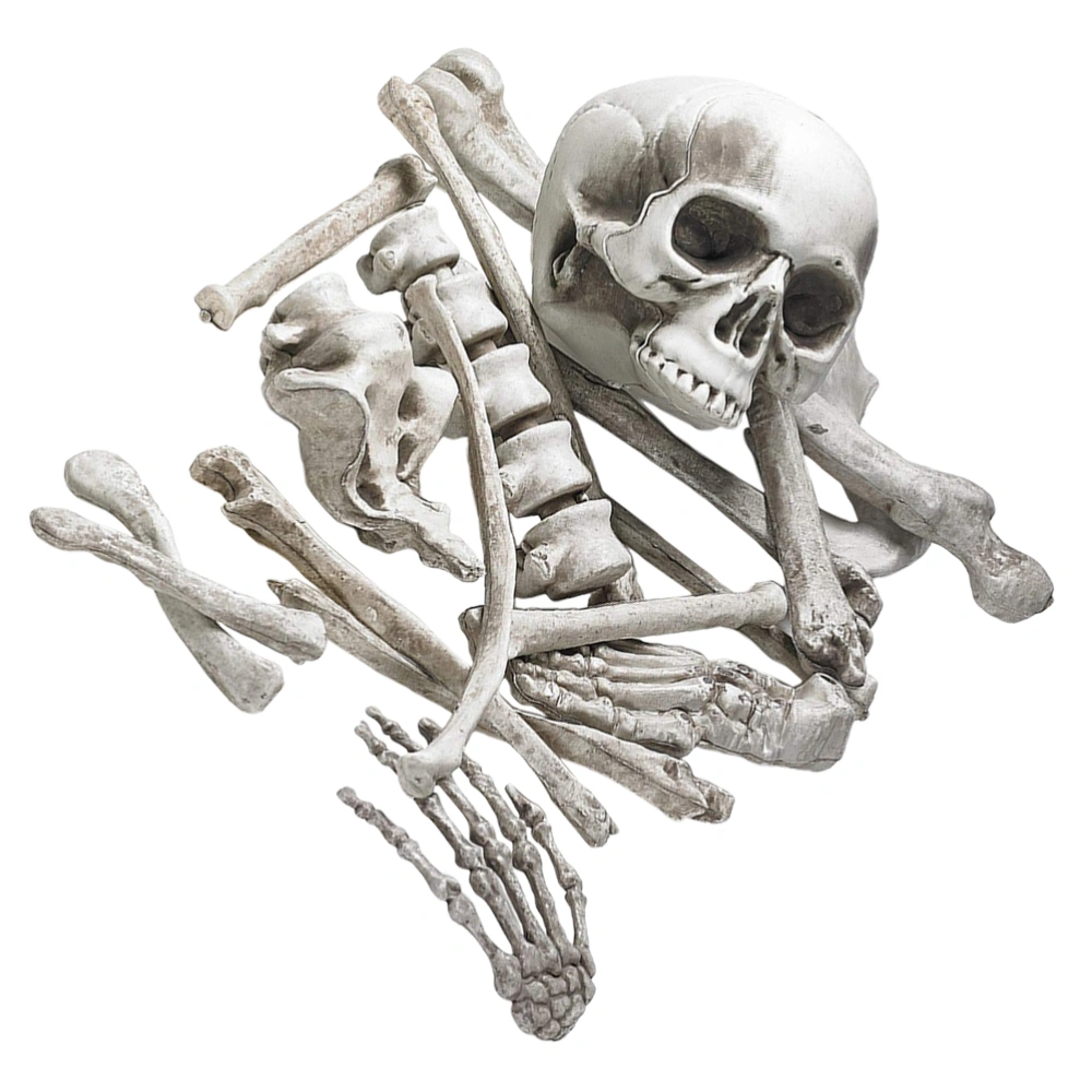 1 Pack Plastic Skeleton Bones and Skull Decoration Halloween Festival Decoration