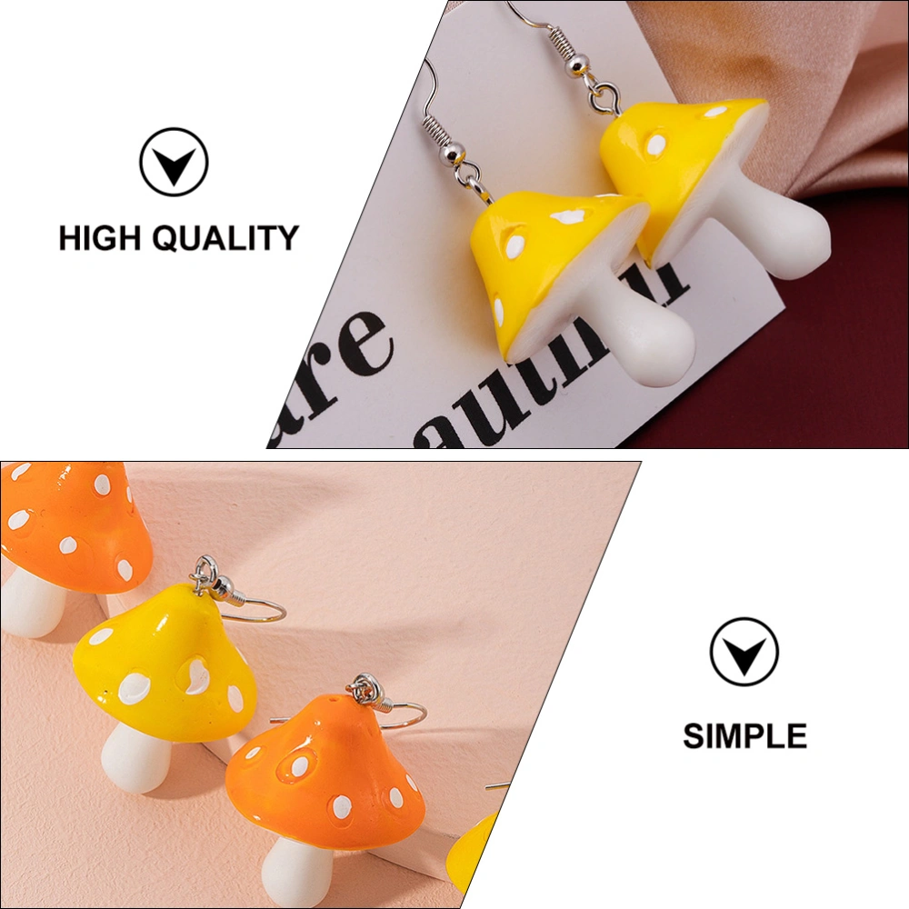 1Pair Simulated Mushroom Shaped Earrings Creative Ear Pendants Women Jewelries