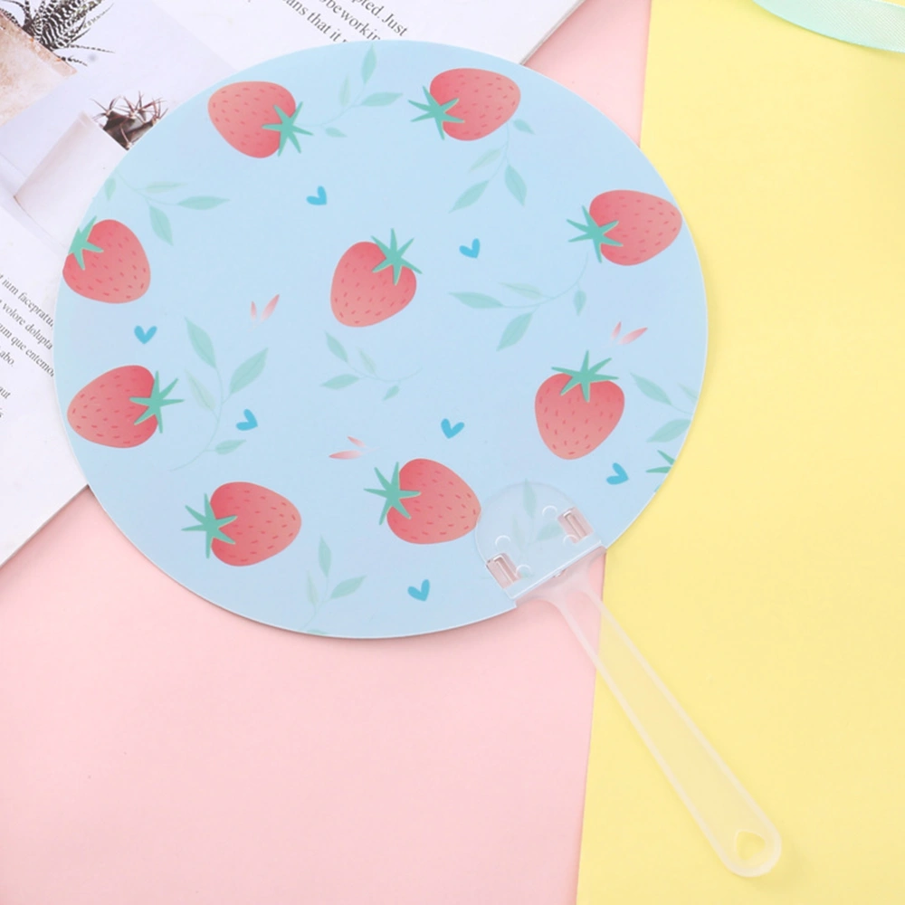 4pcs Children Colorful Fruit Prints Fan Handheld Fan Round Mini Hand Fan for Girl Summer Party (Mixed Style)