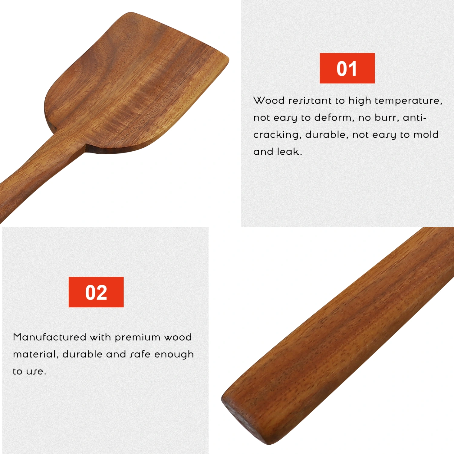 Portable Household Spatula Kitchen Cooking Utensil Wooden Spatula Kitchen Tool