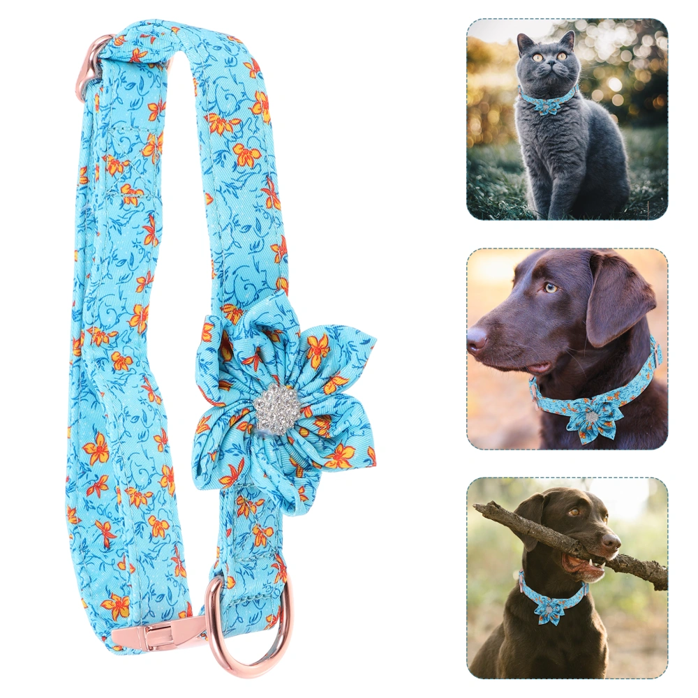 1Pc Dog Collar Cat Floral Collar with Metal Buckle Pet Supplies Pet Neck Decor