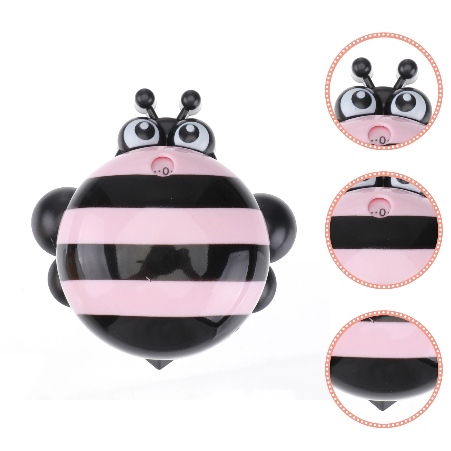 Magnetic Bee Shape Cooking Timer Household Countdown Timer Manual Cooking Timekeeper Kitchen Reminder Pink