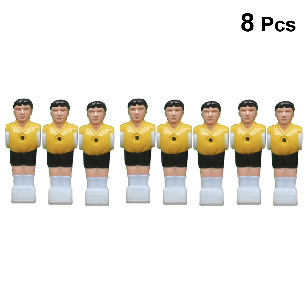 8Pcs Rod Soccer Football Table Game Accessory Small Hole Man Plastic Soccer Player Replacement (Random Color)