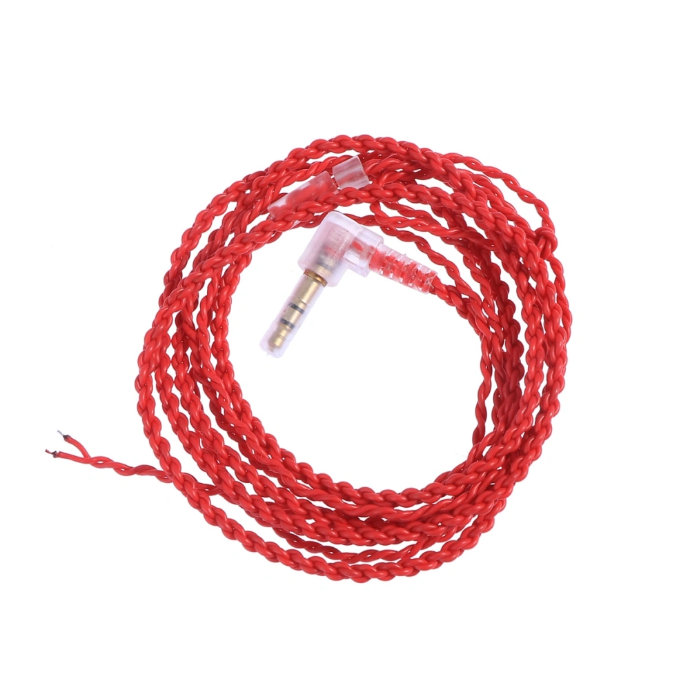 DIY 1.2M Semi-finished Headphone Wire Anti-interference Twisted Pair Oxygen-free Copper Maintenance Custom Headphone Cable(Red)