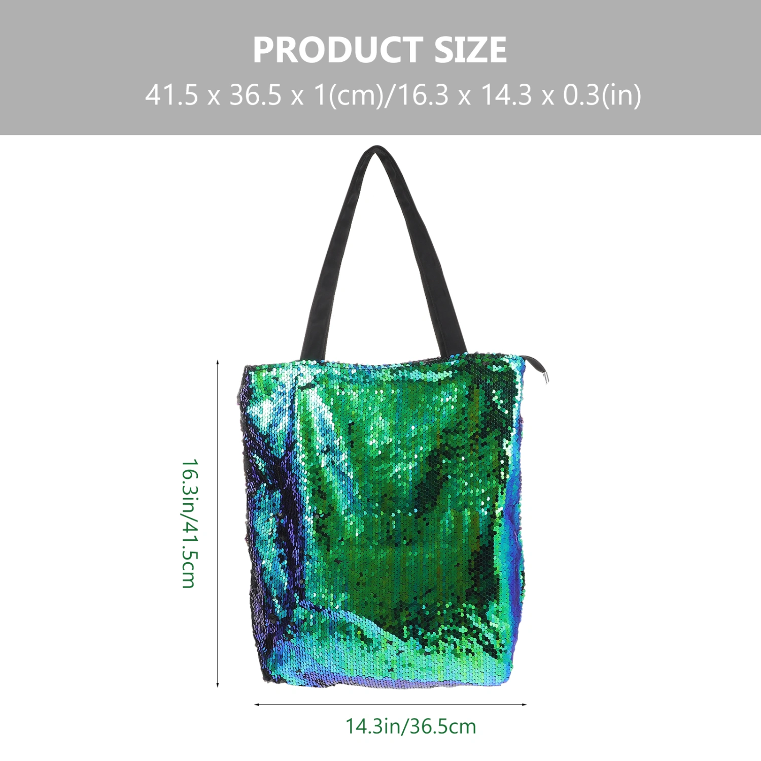 Green Casual Sequin Pouch Large Capacity Handbag Woman Shopping Bag Portable Shoulder Bag Fashion Outdoor Tote Bag