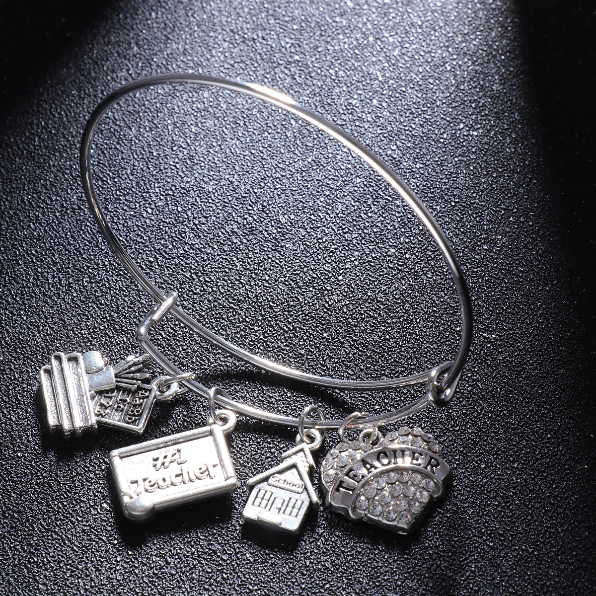 Creative Graduation Wristband Teacher Theme Bracelet Zinc Alloy Bangle Graduation Jewelry Gift Decor- Style 1