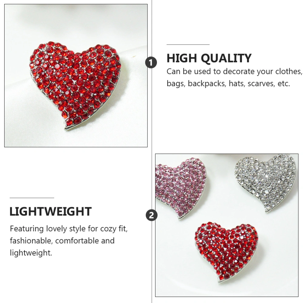 1Pc Heart Shaped Brooch Decorative Corsage Breastpin Adornment Gift for Woman