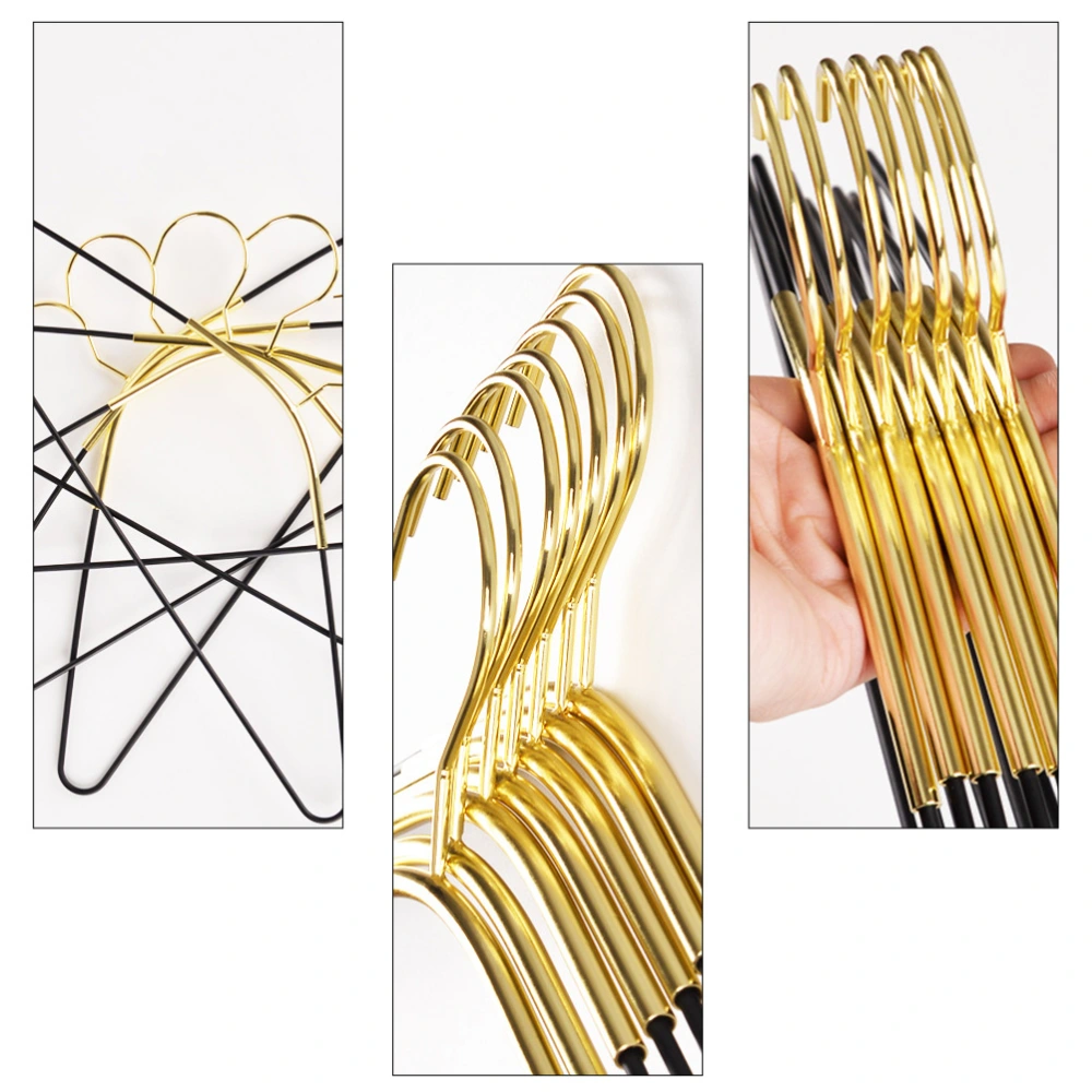 5 Pcs Metal Hangers Multi-function Drying Racks for Home Cabinet (Black Golden)