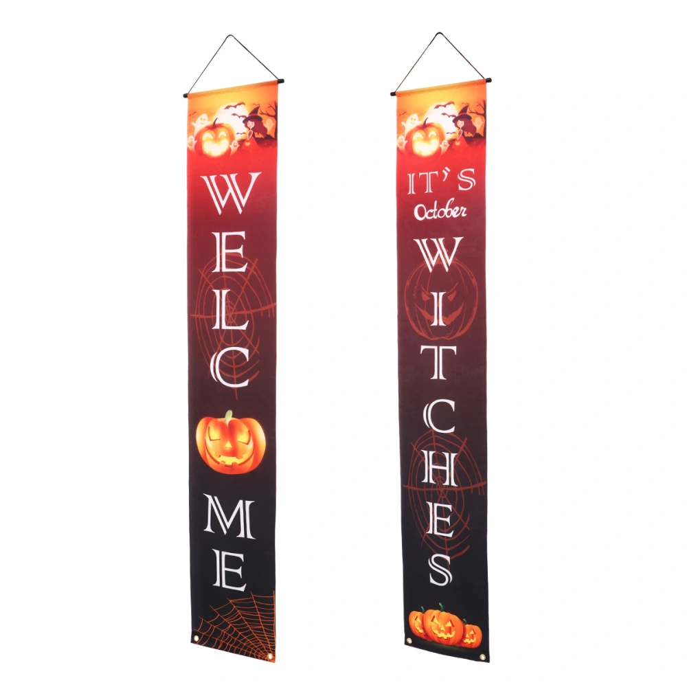 1 Pair Halloween Themed Design Door Curtain Door Banner Halloween Decorations