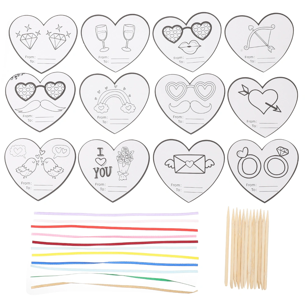 2 Sets Heart-shape Scratch Paper DIY Scratch Paper Creative Scratching Painting Paper