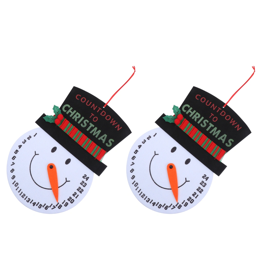 2pcs Christmas Theme Countdown Calendar Cartoon Wall Hanging Pendants Home Decor