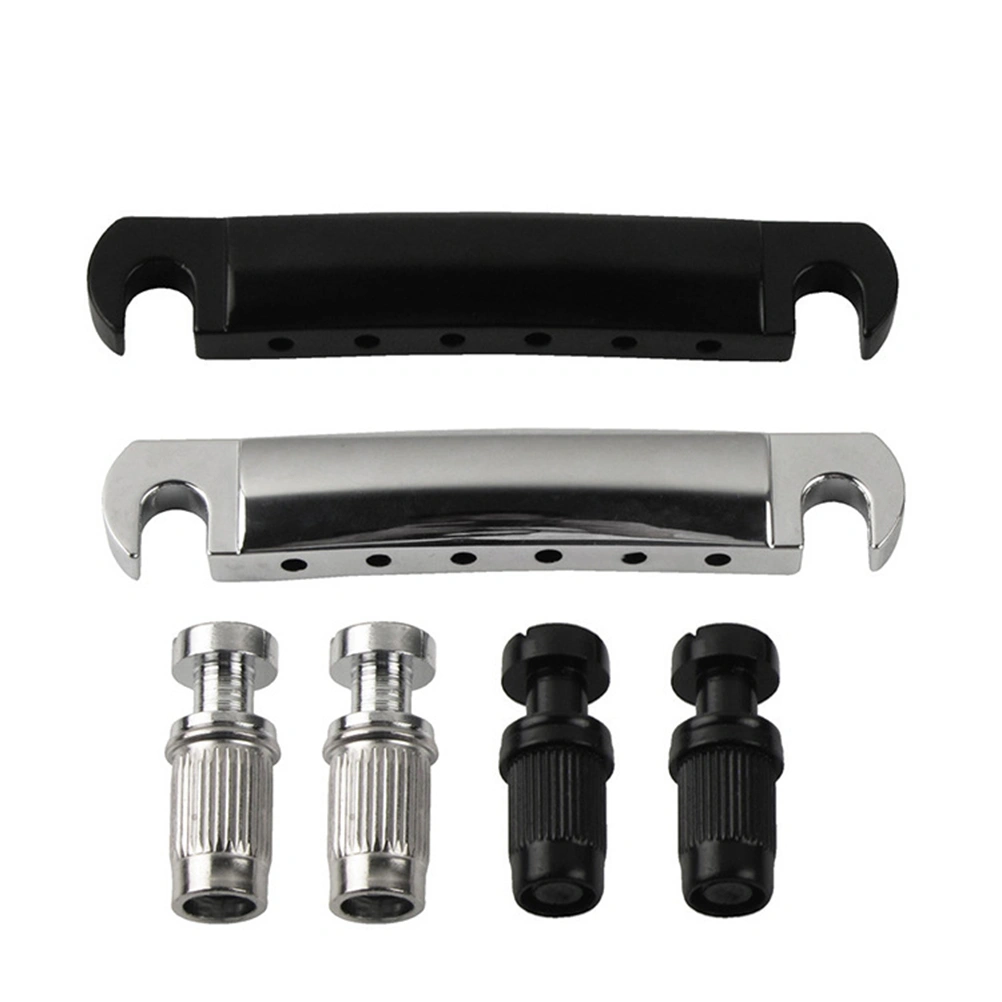 1 Set Zinc Alloy Electric Guitar Bridge Tailpiece for LP Electric Guitar (Black)