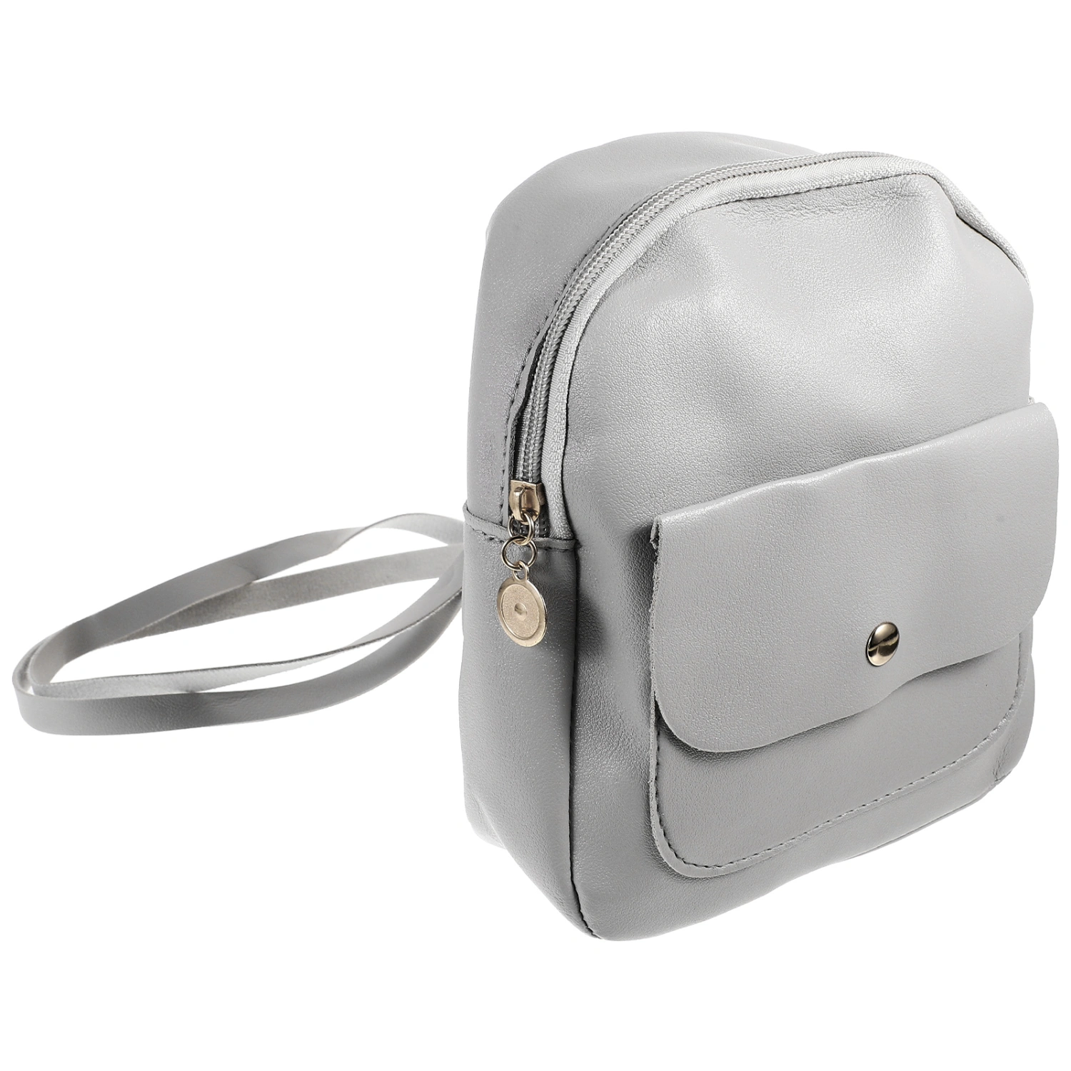 1pc Women Shoulder Bag PU Mini Backpack Travel Bag Small Zipper Shoulder Bag