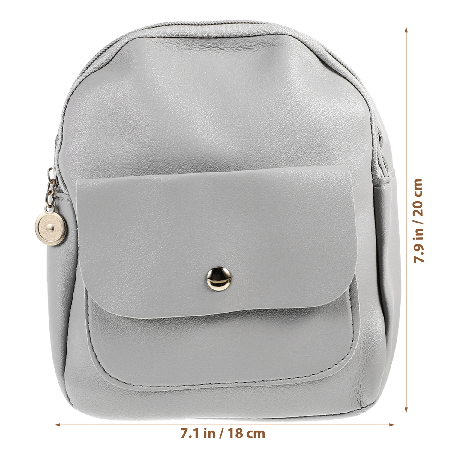 1pc Women Shoulder Bag PU Mini Backpack Travel Bag Small Zipper Shoulder Bag