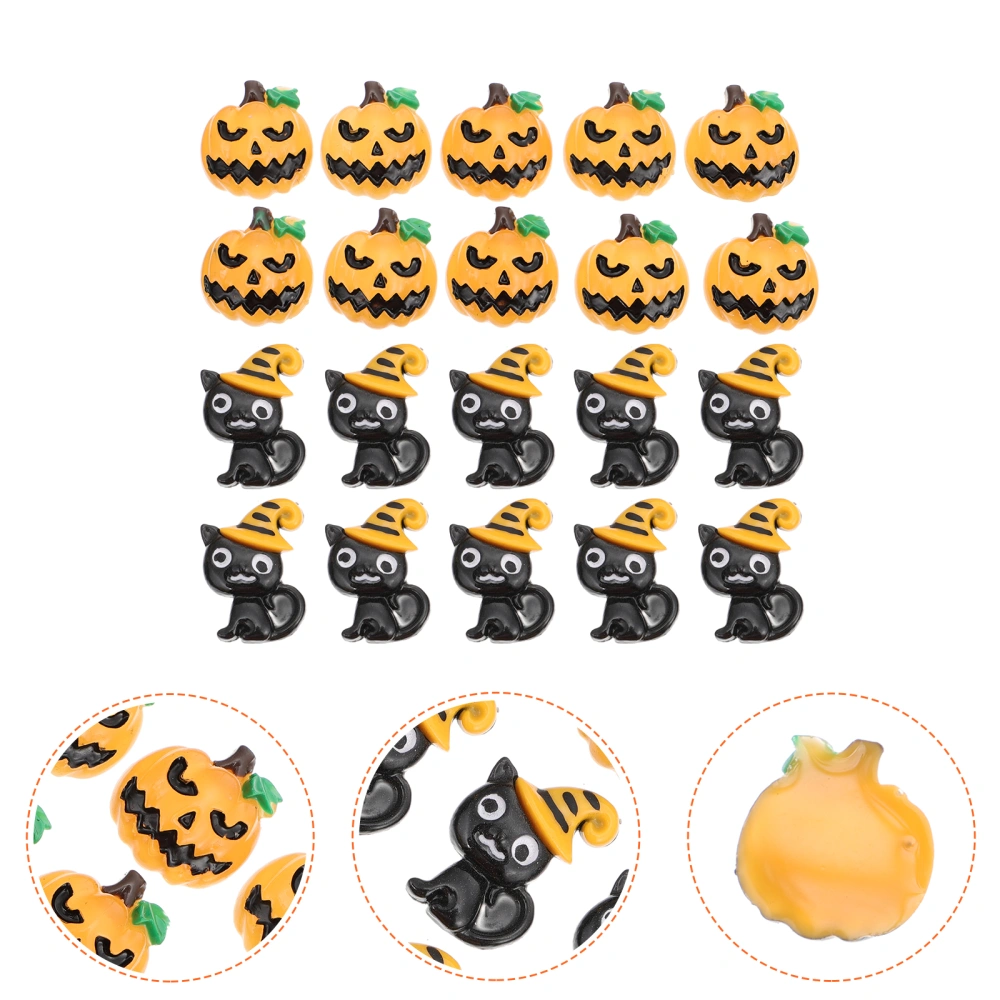 20Pcs Halloween Craft Plastic Ornaments Flatback Charms Embellishment for DIY