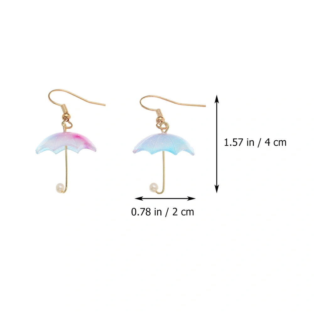 1Pair Simulation Umbrella Earrings Creative Cartoon Earrings Adorable Ear Decors