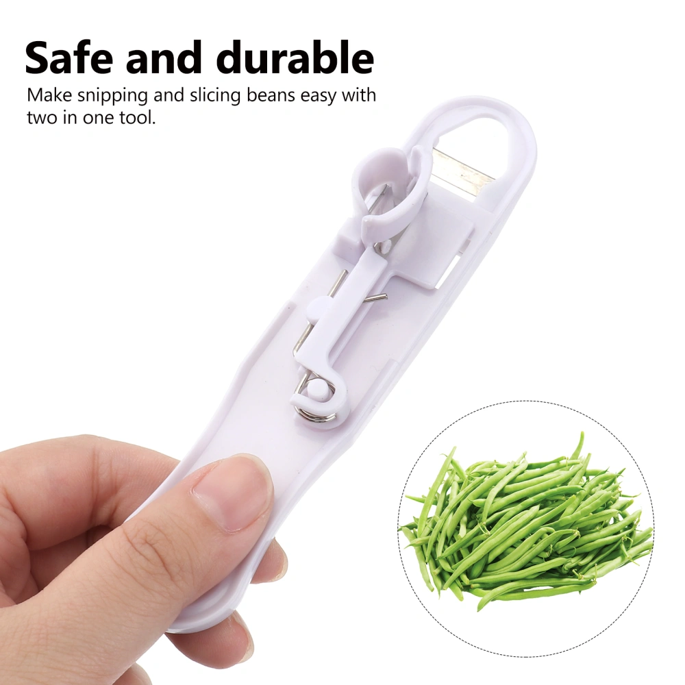 1pc Multifunction Portable Bean Slicer Kitchen Stem Remover for Home (White)