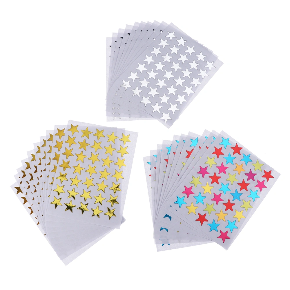 6Bags 1.5CM Star Shape Stickers Labels for School Children Teacher Reward Sticker Gift Kindergarten Kid Hand Body Sticker Toys