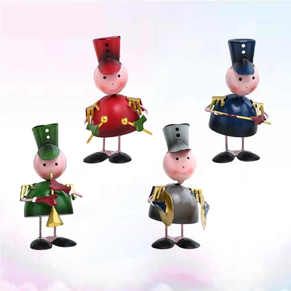 4 PCs Creative Simple Modern Home Decor Room Decoration Music Band Iron Figurine Model for Study Room Bedroom Office