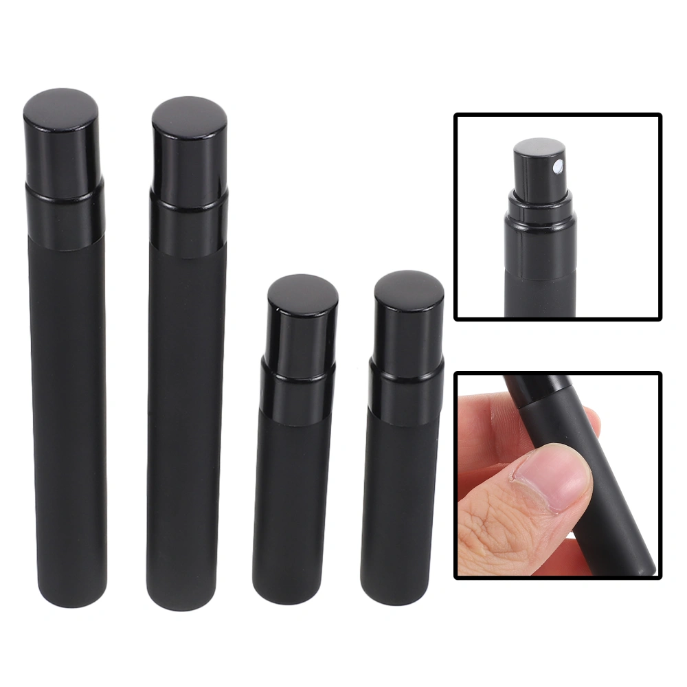 4Pcs Frosted Black Glass Perfume Bottle Detachable Separate Bottling for Perfume