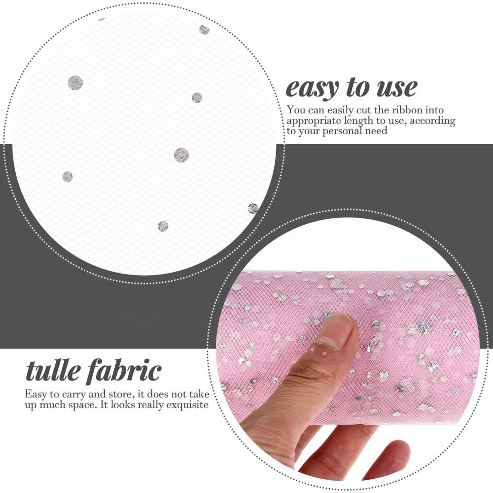 1 roll of Glitter Tulle Fabric Roll Tutu Skirt DIY Tulle Fabric Gift Wrapping Ribbon