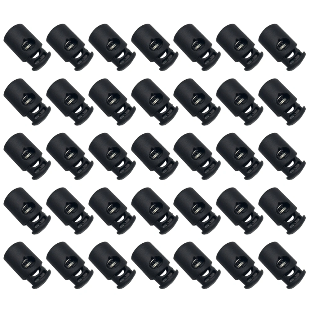 50PCS Button Spring Buckle Plastic Rope Buckles Multi-purpose Spring Lock Buckle Practical Snap Joint Slack Adjusting Buckle Accessories for Home Use (Black)