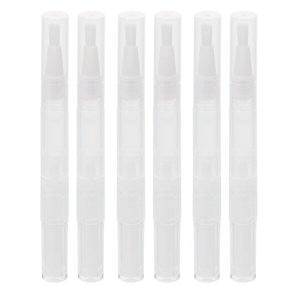 6pcs Cuticle Oil Pen Transparent Twisting Pen Portable Cuticle Oil Applicator