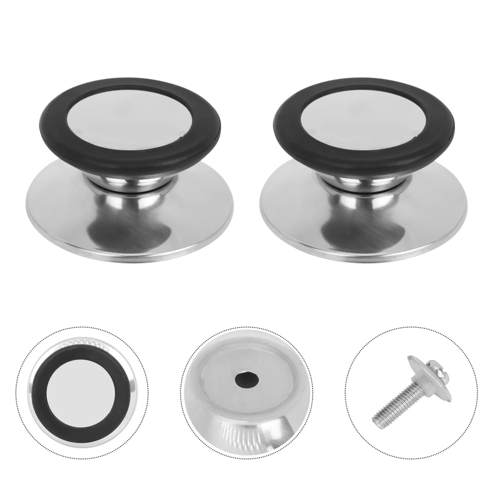 3pcs Pot Lids Knobs Pot Cover Grips Kitchen Pot Cover Handle with Silicone Rings