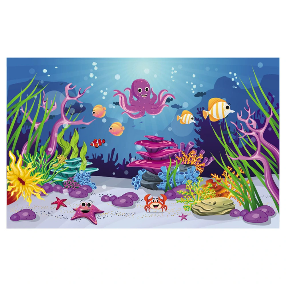 150x90cm 3D Photographic Backdrop Cartoon Underwater World Backdrop for Store Photographic Studio Work Room