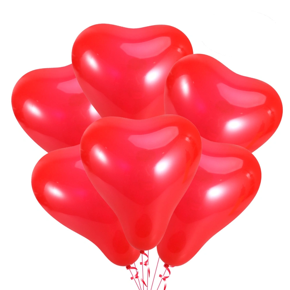 20 Pcs 10 Inch Heart Shape Latex Balloons Thickened Decorative Balloon for Parties Birthdays and Wedding Celebration(Red)