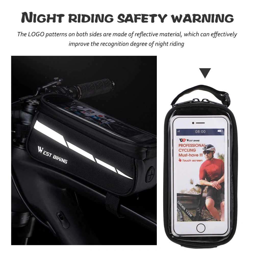 Easily Install Bike Phone Bag Convenient Bike Bag Multi-function Bike Frame Bag