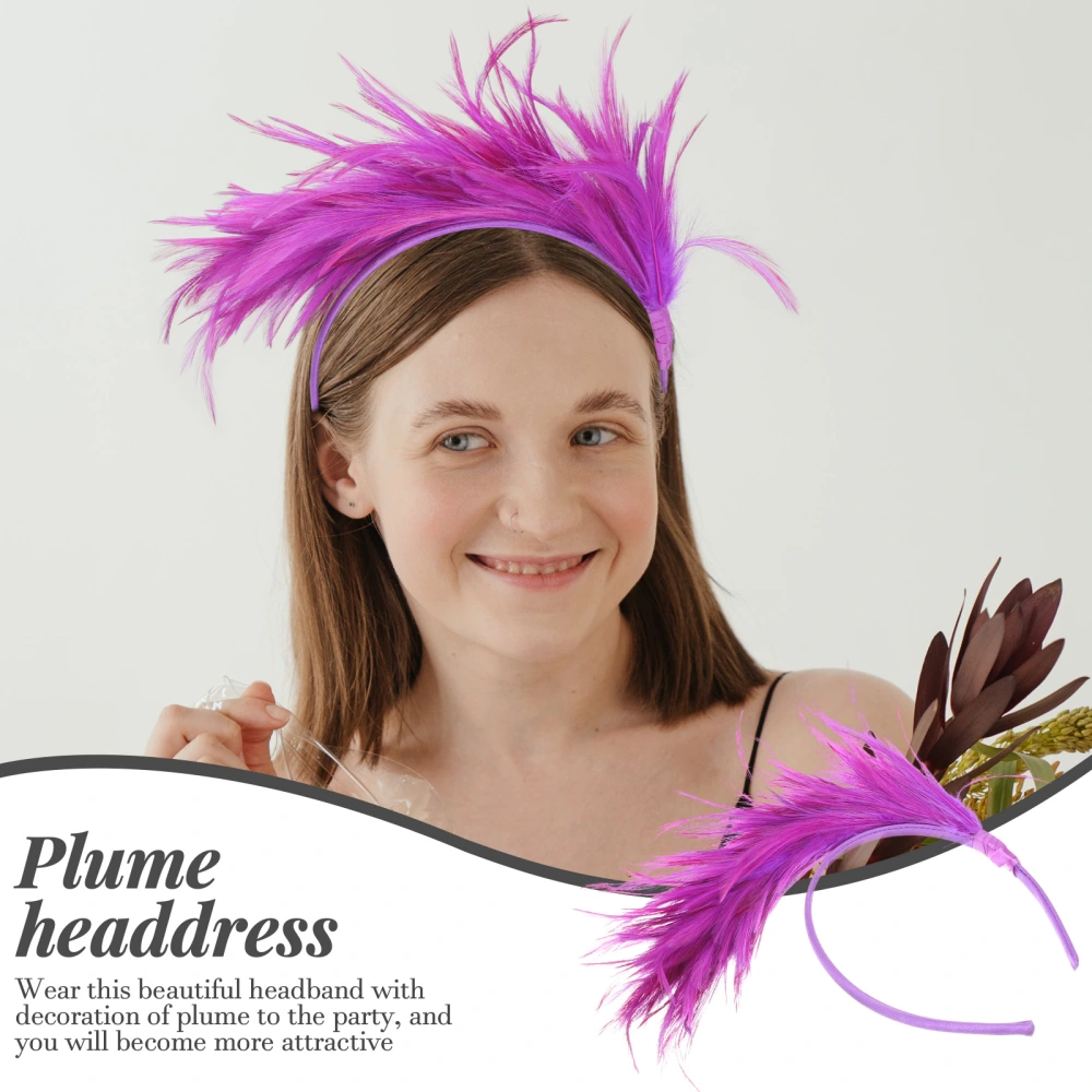 Party Women Headdress Plume Retro Headband Headpiece for Lady Party Supply for Kids