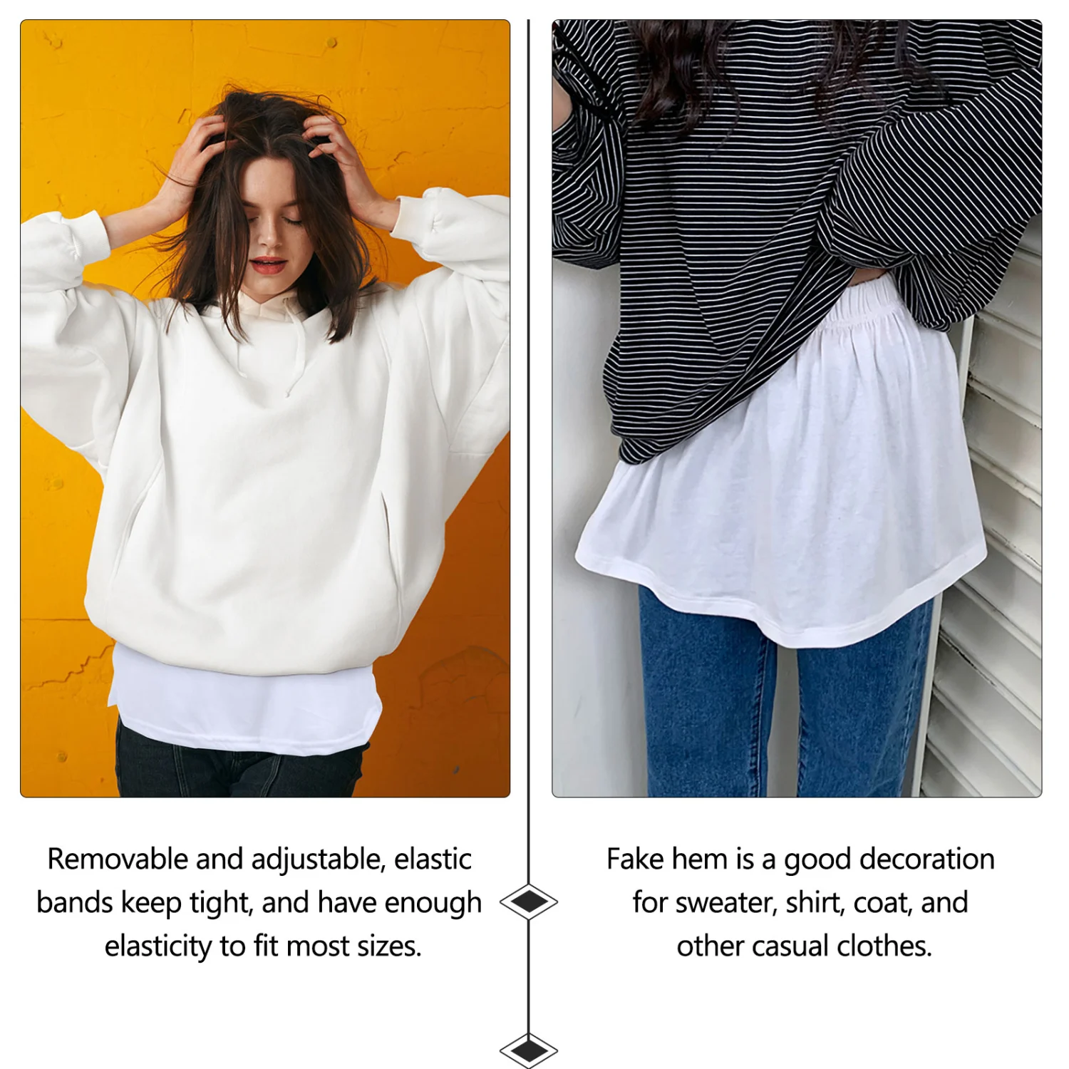 1Pc Woman Simple White Mini Shirt Fake Shirt Blouse for Casual Clothes