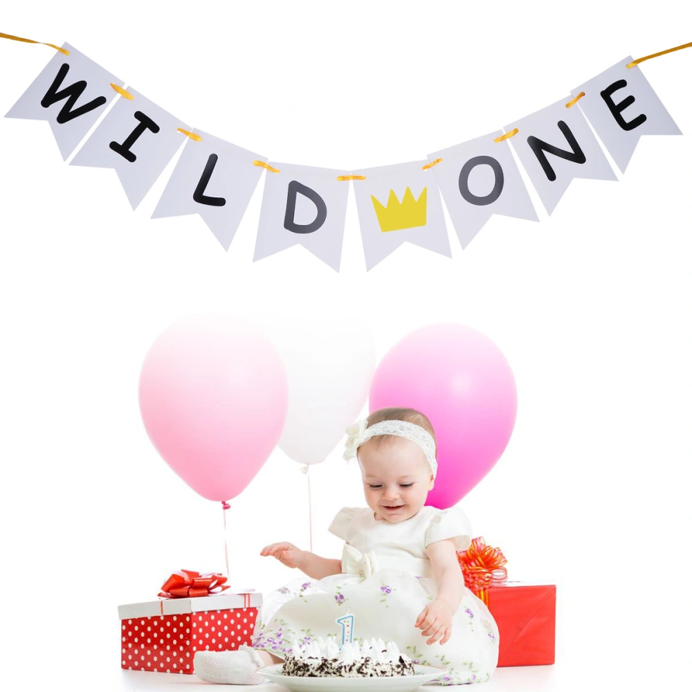 3M Wild One Bunting Banner Birthday Decorations Baby Shower Hanging Flag Garland