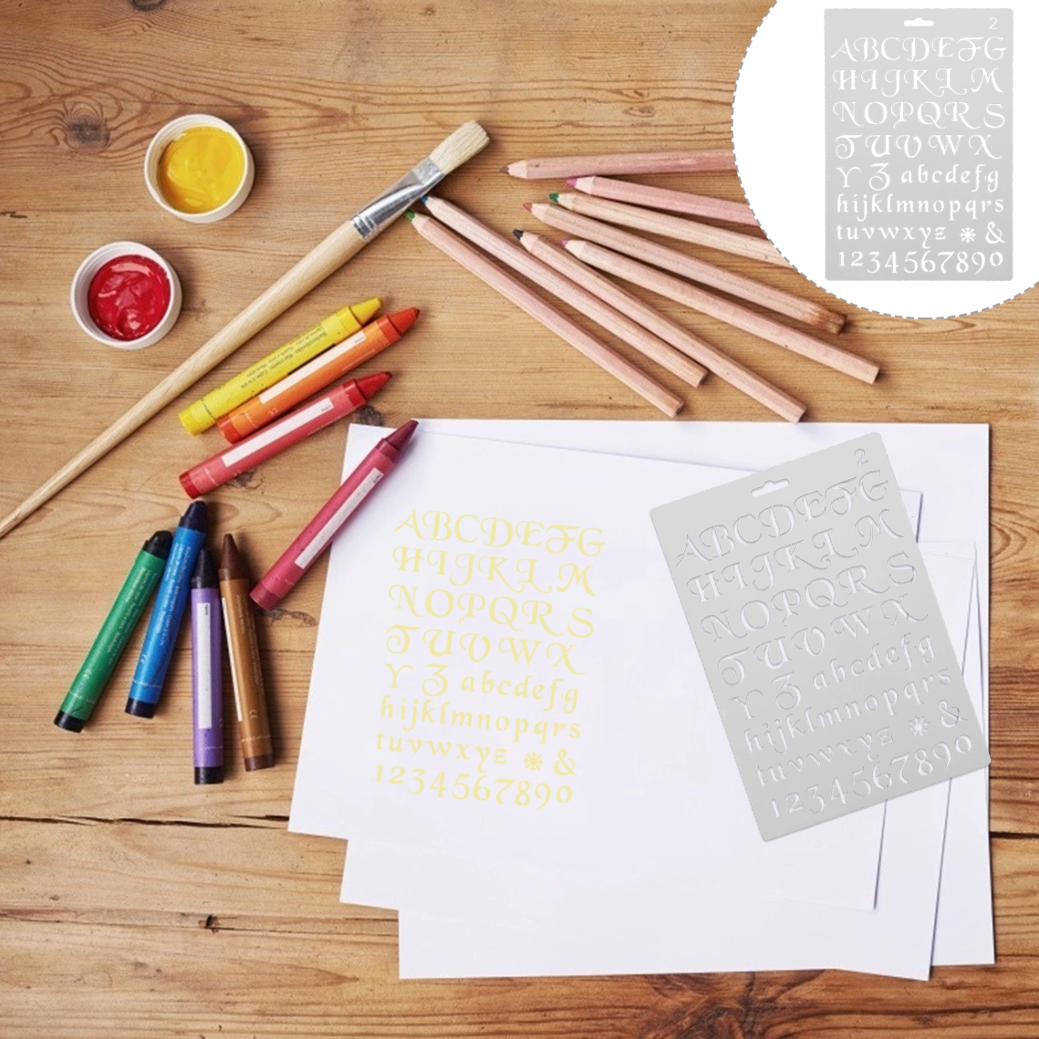 12Pcs Painting Stencils Alphabet Templates Art DIY Stencils for Journal