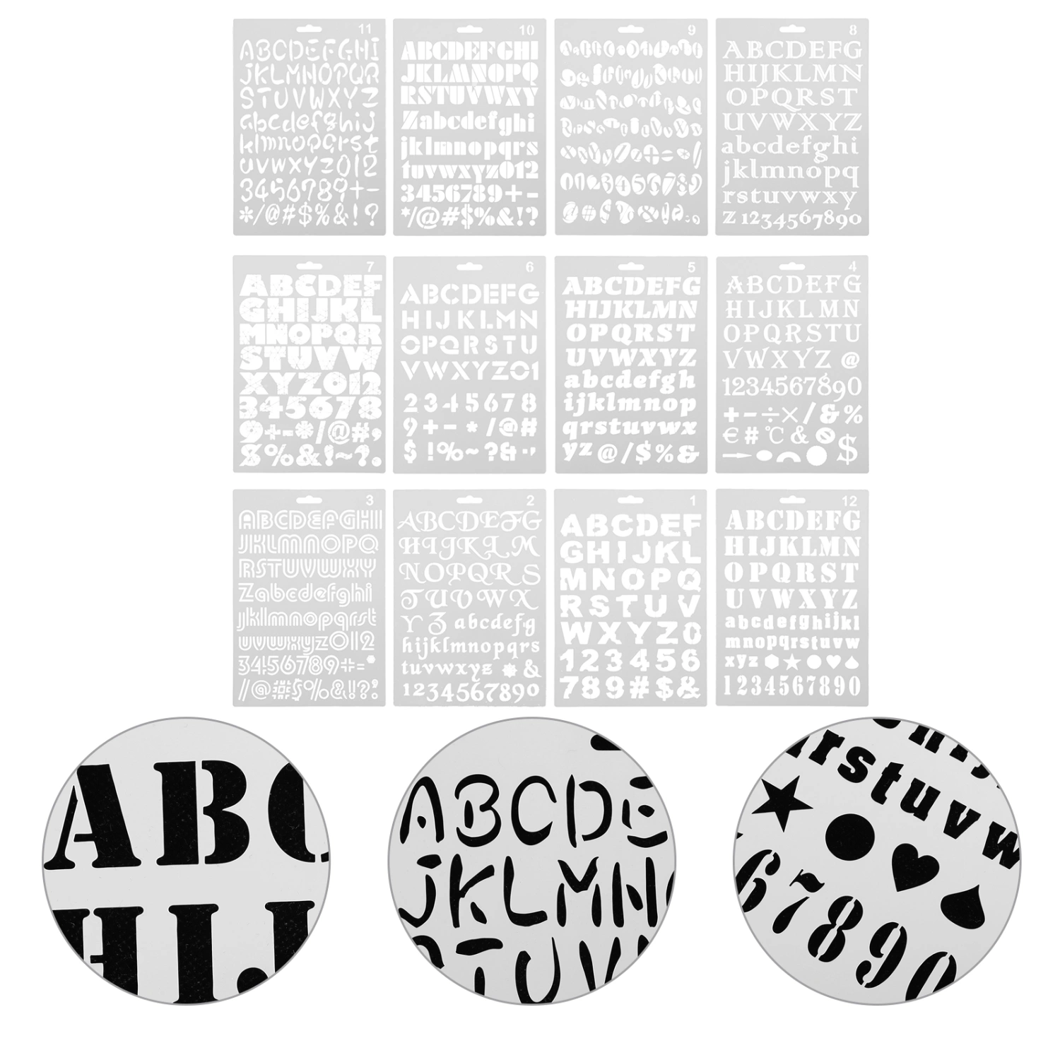 12Pcs Painting Stencils Alphabet Templates Art DIY Stencils for Journal