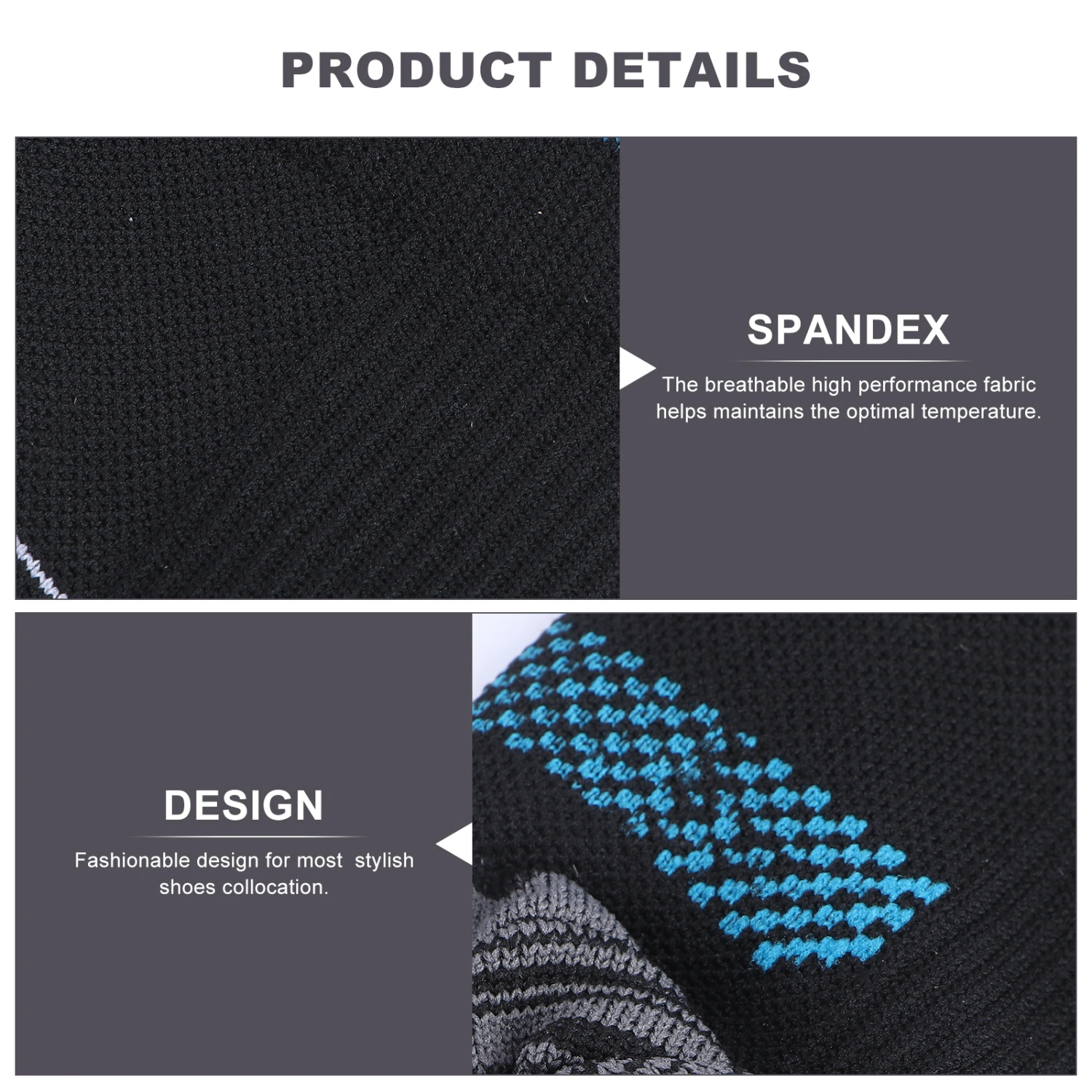 Men Socks Anti-Varicose Pressure Flight Socks Fasciitis Breathable Sweat Absorbent Sports Socks Size S (Black and Blue)