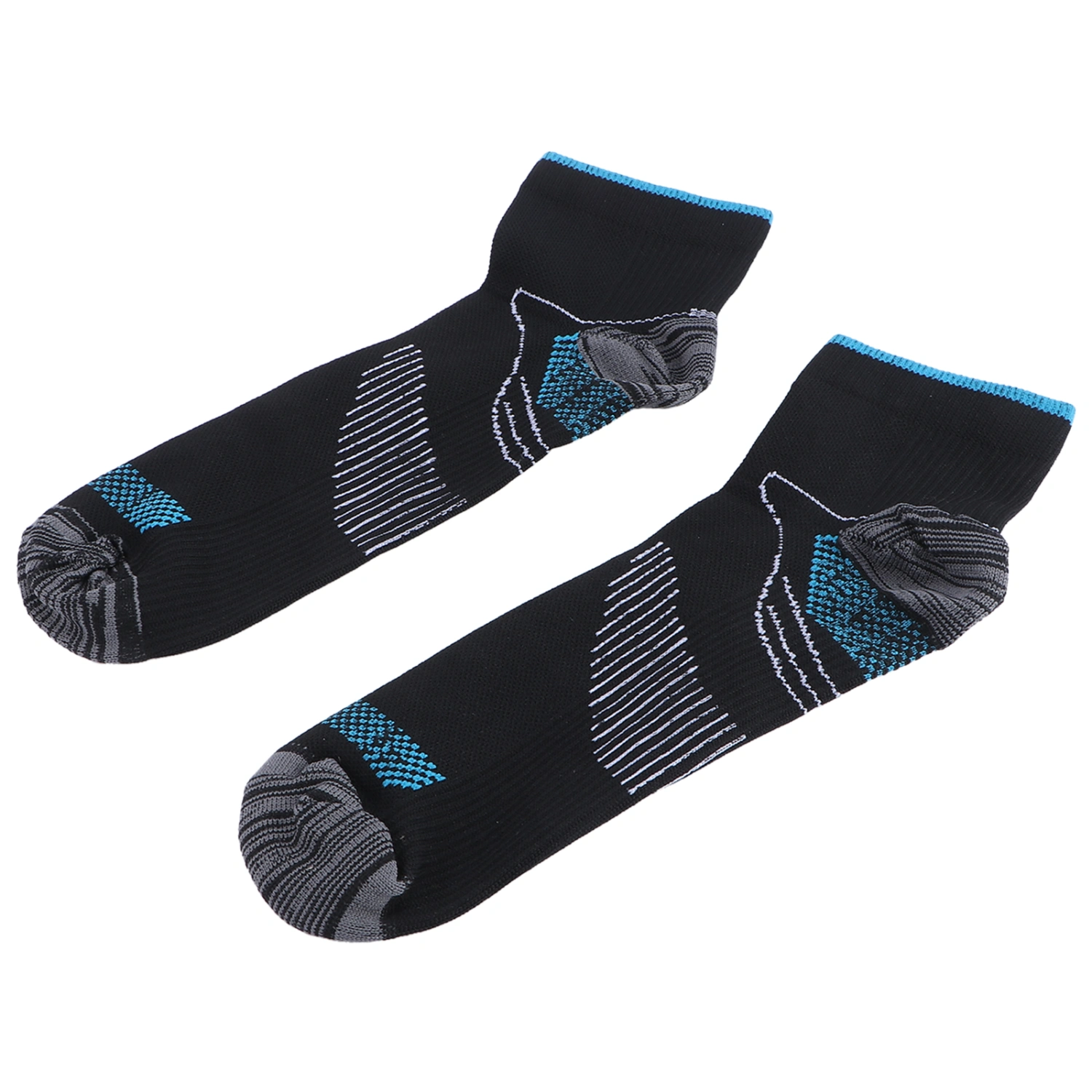 Men Socks Anti-Varicose Pressure Flight Socks Fasciitis Breathable Sweat Absorbent Sports Socks Size S (Black and Blue)
