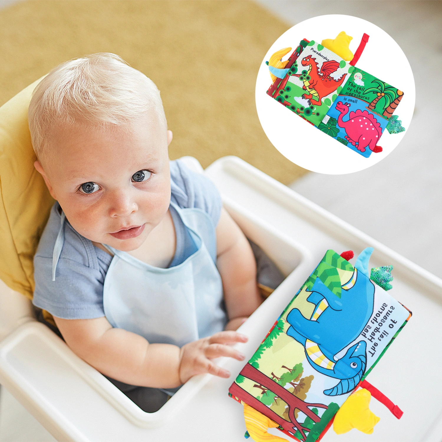 Early Education Dinosaur Cloth Book Premium Cloth Book Safe Cloth Book
