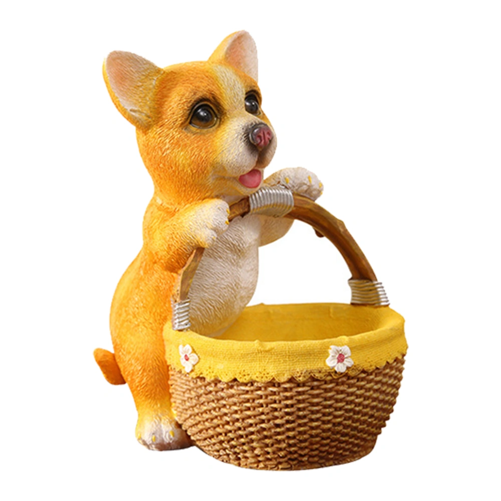 1Pc Dog Statue Storage Basket Household Decorative Key Storage Holder Candy Box