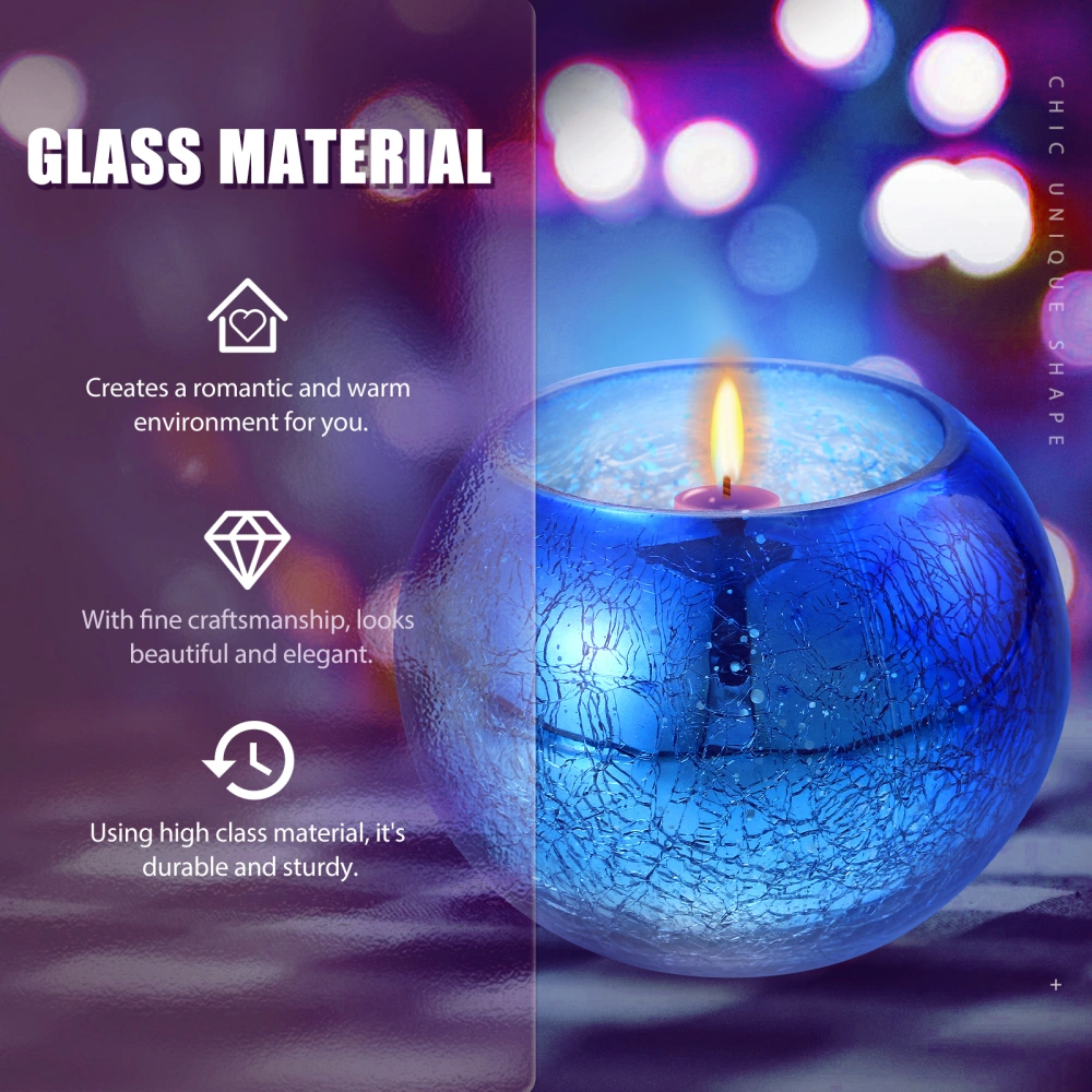 Decorative Glass Candlestick Adornment Gradient Color Design Candleholder Ornament