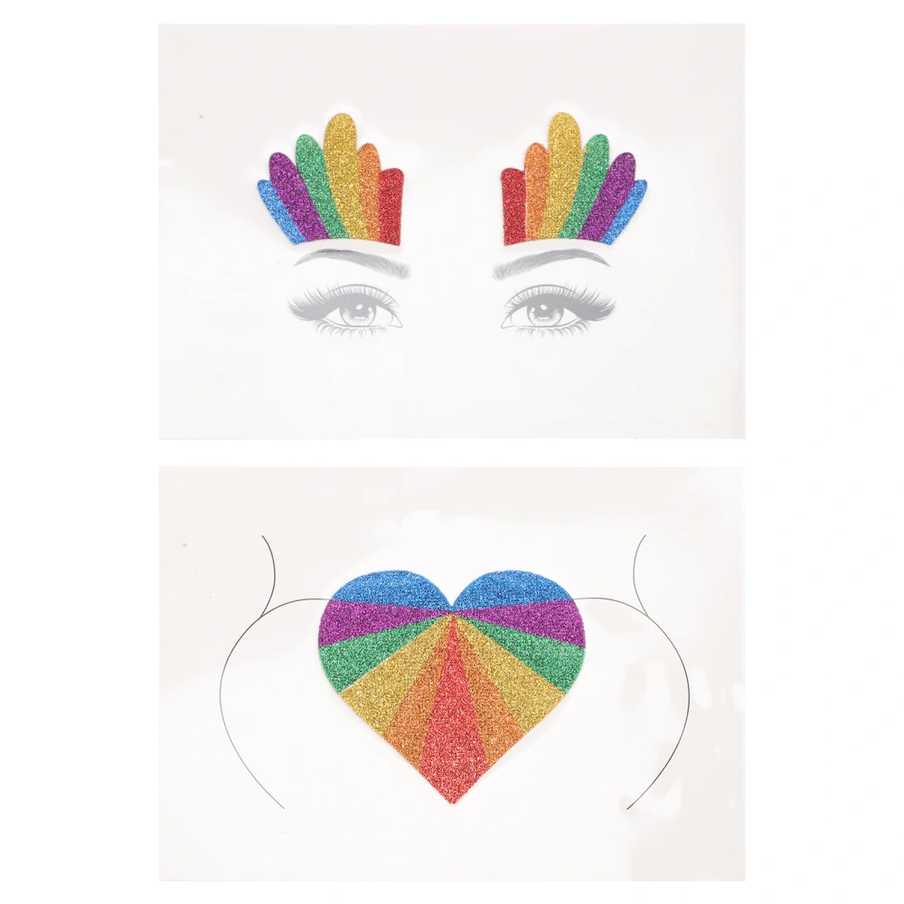 2pcs Pride Day Rainbow Face Stickers Body Tattoos Stickers LGBT Pride Party Favors